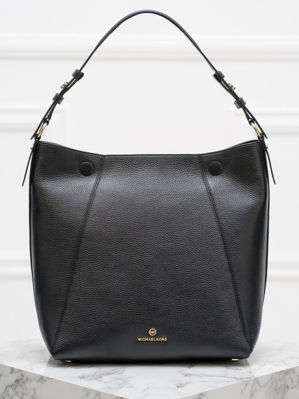 Michael Kors Lucy Medium Pebbled Leather Magnetic Hobo Shoulder Bag w/Dust Bag